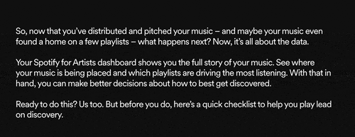 Figure 3. Screenshot from Spotify for Artists (2023) describing the S4A dashboard.