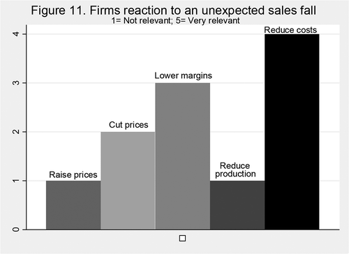 Figure 11. Firms reaction to an unexpected sales fall1.