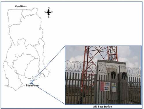 Figure 1. Map showing the location of the study area