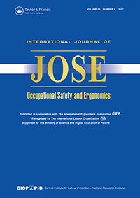 Cover image for International Journal of Occupational Safety and Ergonomics, Volume 23, Issue 3, 2017