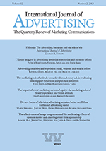 Cover image for International Journal of Advertising, Volume 32, Issue 2, 2013