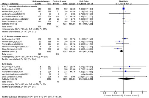 Figure 5. Comparison of treatment-related adverse events between the belimumab and control groups.