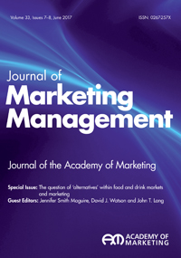 Cover image for Journal of Marketing Management, Volume 33, Issue 7-8, 2017