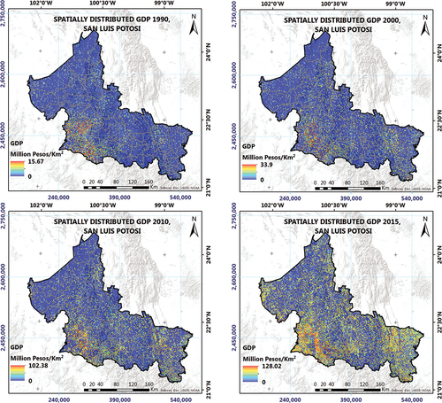 Figure 5. GDP’s spatial distribution.