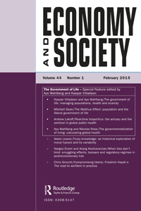 Cover image for Economy and Society, Volume 44, Issue 1, 2015