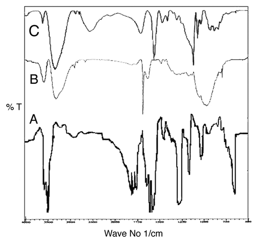 Figure 1. FTIR spectra of savlon-loaded cryogels.