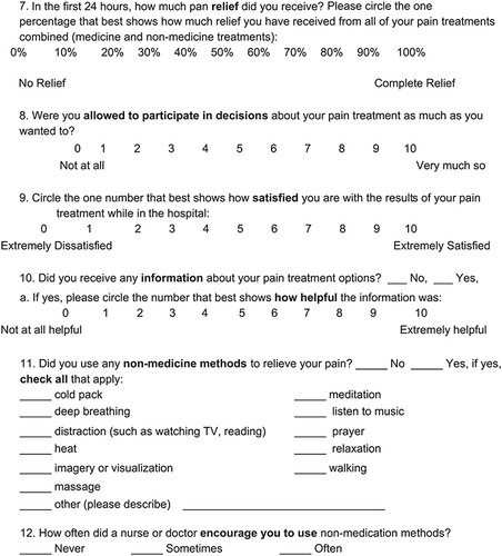 Figure 6 Revised American Pain Society Patient Outcome Questionnaire APS-POQ-R (Continued).