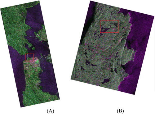 Figure 4. The selected subsets for applying the suggested filters: (A) San Francisco and (B) St. John’s.