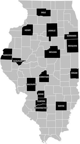 Figure 1. Counties included in the analysis.