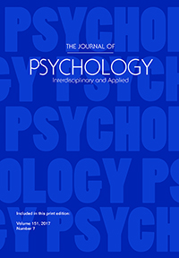 Cover image for The Journal of Psychology, Volume 151, Issue 7, 2017