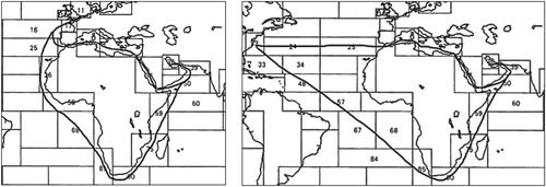 Figure 4. Tanker routing options and GWS sailing areas: Gulf region to/from EU and USA.