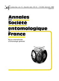 Cover image for Annales de la Société entomologique de France (N.S.), Volume 28, Issue 2, 1992