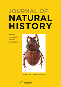 Cover image for Journal of Natural History, Volume 51, Issue 23-24, 2017