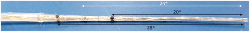 Figure 37. Stiff probe device with three insertion depth markers. Image courtesy of MED-EL.
