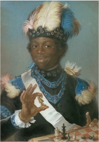 Figure 3. Portrait of Gustav Badin (born Couschi, 1747–1822), the famous African foster-son, confidante, actor, court-servant, and chess-player of the queen Louisa Ulrika of Sweden. Pastel portrait by Gustaf Lundberg, 1775. National Museum, Stockholm.