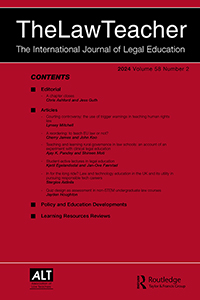 Cover image for The Law Teacher, Volume 58, Issue 2, 2024