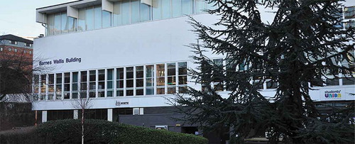 Figure 1. Barnes Wallis building and student hub at University of Manchester, UK
