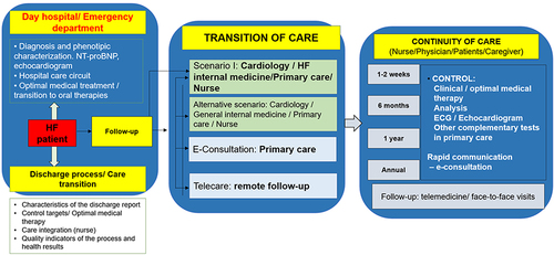 Figure 3 Health care pathway of a patient with WHF firstly attended in the day hospital or the emergency department.