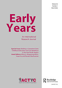 Cover image for Early Years, Volume 42, Issue 1, 2022