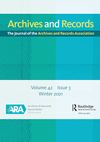 Cover image for Archives and Records, Volume 42, Issue 3, 2021