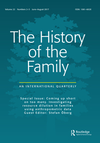 Cover image for The History of the Family, Volume 22, Issue 2-3, 2017