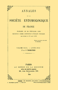 Cover image for Annales de la Société entomologique de France (N.S.), Volume 99, Issue 2-3, 1930