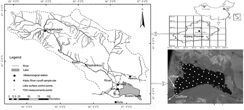 Figure 1 Sketch map of the study area (the photo is a Landsat TM5 image).