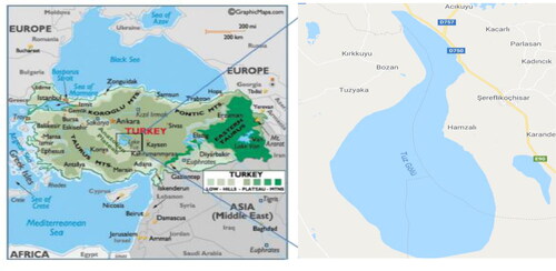 Figure 1. Map showing Lake Tuz, where water samples were collected for the study (https://www.worldatlas.com/maps/turkey).