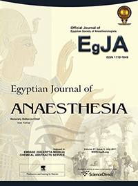 Cover image for Egyptian Journal of Anaesthesia, Volume 27, Issue 3, 2011