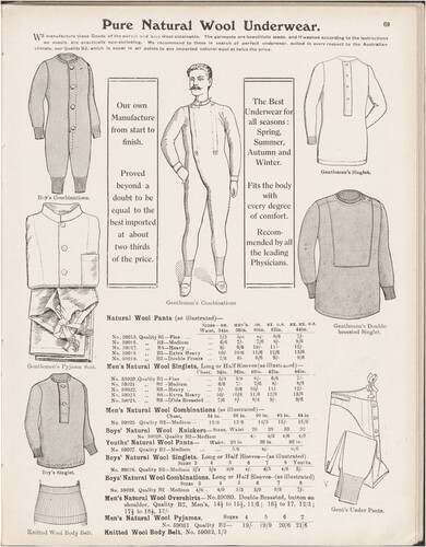 Figure 2. Foy & Gibson, Winter Catalogue 38 (1910): 26, 69. Foy & Gibson Catalogues, University of Melbourne Archives.