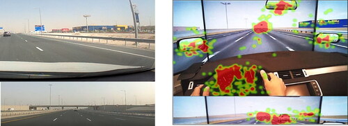 Figure 2. Control expressway scenario with the real and simulated driving environment.