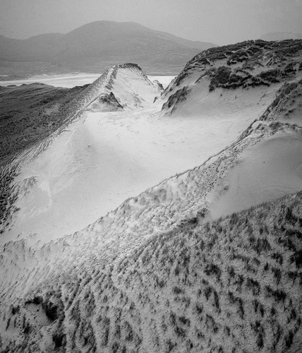 Figure 24 Coastal dunes at Luskentyre on the west coast of Harris, Outer Hebrides. At this site, removal of protective vegetation cover has resulted in renewed wind erosion of previously-stable dunes. Source: Reproduced with permission from Crawford (Citation2008)