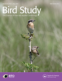 Cover image for Bird Study, Volume 63, Issue 2, 2016