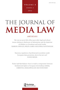 Cover image for Journal of Media Law, Volume 8, Issue 2, 2016