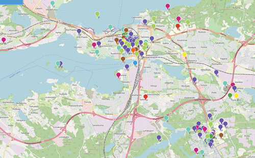 Figure 1. Overview of the map “Experienced Tampere..”