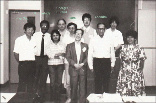 Figure 14. Some liquid crystalists attending the “3rd Asia Pacific Physics Conference” at the Chinese University of Hong Kong (June, 1988). Lam presented a paper on possible liquid crystalline high Tc superconductors Citation[14], predicted first in Citation[11].