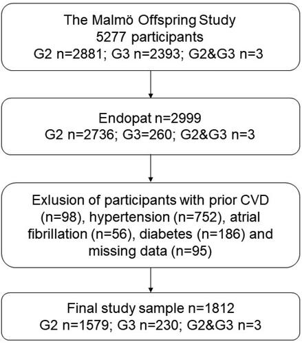 Figure 1. The study population G2, generation 2 (children); G3 – generation 3 (grandchildren).