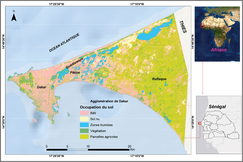 Figure 1. Localisation de l’agglomération urbaine de Dakar.