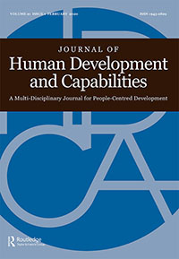 Cover image for Journal of Human Development and Capabilities, Volume 21, Issue 1, 2020