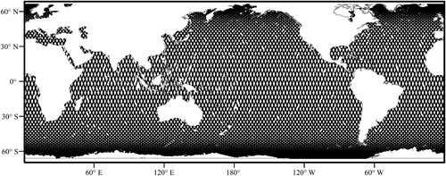 Figure 10. Jason series satellite ground tracks of global ocean.