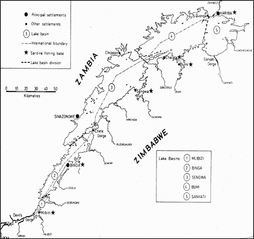 Figure 1: Map showing the location of Lake Kariba