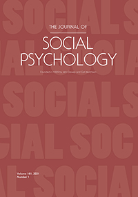 Cover image for The Journal of Social Psychology, Volume 161, Issue 1, 2021