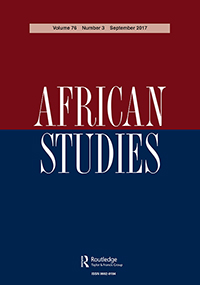 Cover image for African Studies, Volume 76, Issue 3, 2017