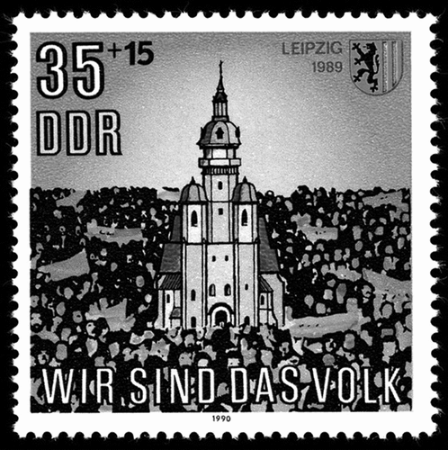 Figure 7. Wir sind das Volk (We are the people) offical postage stamp 1990. (Source: Wikimedia, 30.06.2006).