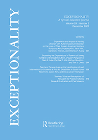 Cover image for Exceptionality, Volume 29, Issue 5, 2021