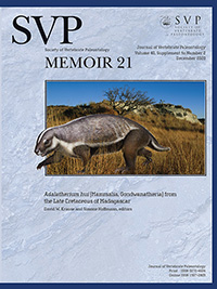 Cover image for Journal of Vertebrate Paleontology, Volume 40, Issue sup1, 2020