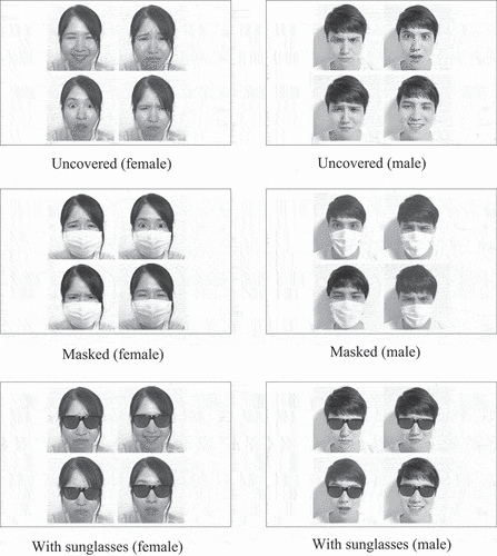 Figure 1. Facial expression stimuli used in the study.