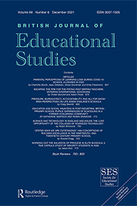 Cover image for British Journal of Educational Studies, Volume 69, Issue 6, 2021