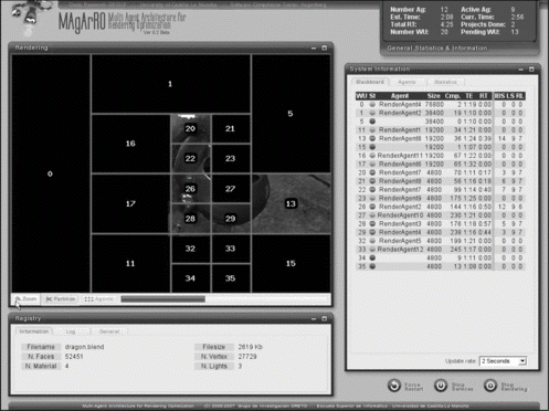 FIGURE 8 Screenshot of the MAgArRO web interface. Left: Current state of the rendering process. Right: Current state of the Blackboard.