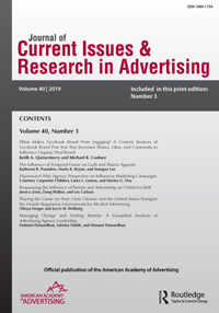 Cover image for Journal of Current Issues & Research in Advertising, Volume 40, Issue 3, 2019